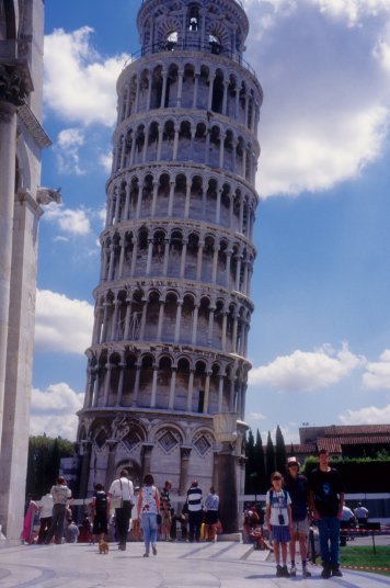 family at the Leaning Tower