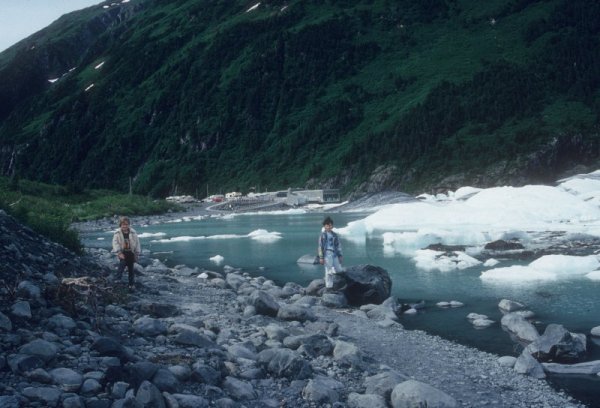 kids at Portage Glacier