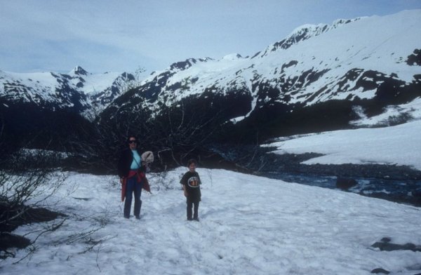 Kathy & Sally at Portage Glacier