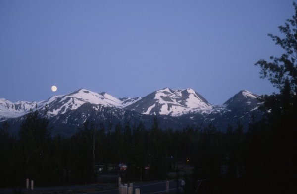 moon over the mountains