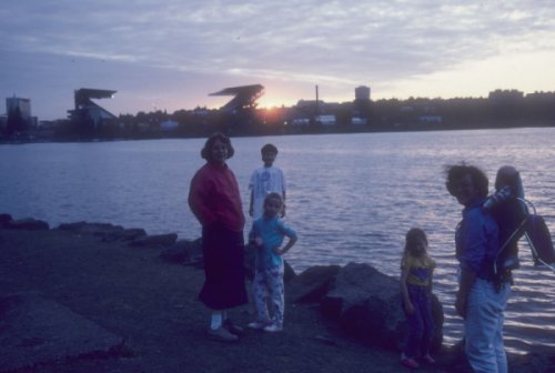 family at sunset