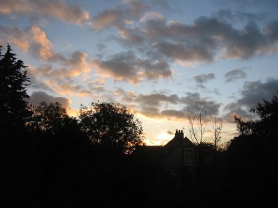 sunset in Whittlesford