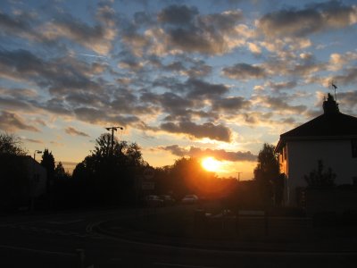 sunset in Whittlesford