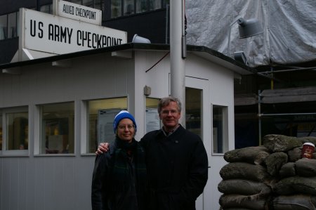 tourists at Checkpoint Charlie