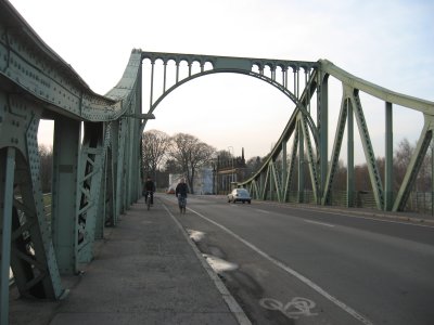 cyclists on Glienicke Bridge