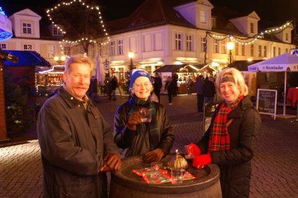 enjoying gluhwein in Potsdam