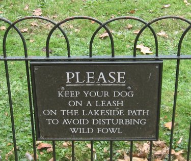 sign in St. James's Park