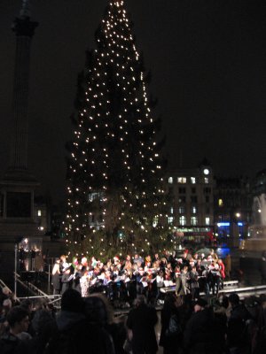 Christmas carols in Trafalgar Square