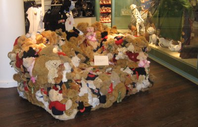 teddy bear sofa at Harrod's