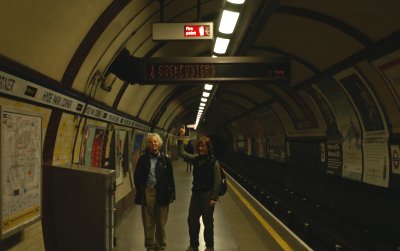 me & Joan in tube station