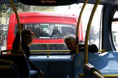 me and Joan on a bus