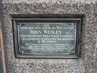 John Wesley plaque