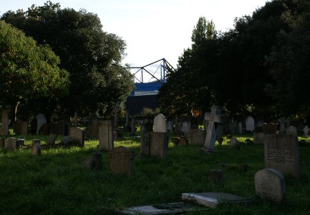 Stamford Bridge from the cemetery