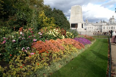 flowers and Horse Guards memorial