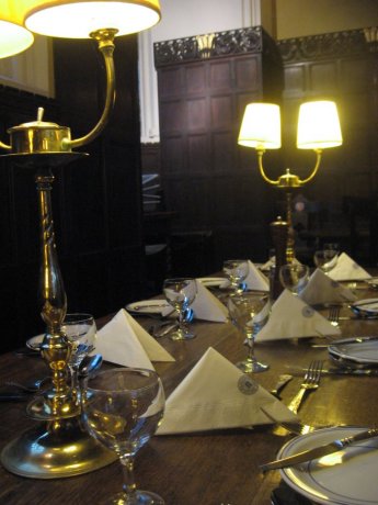 dining table at Oriel College