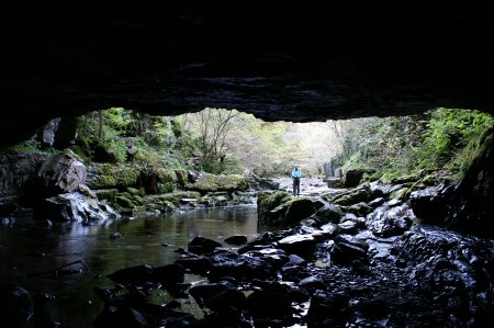 looking out of Porth yr Ogof
