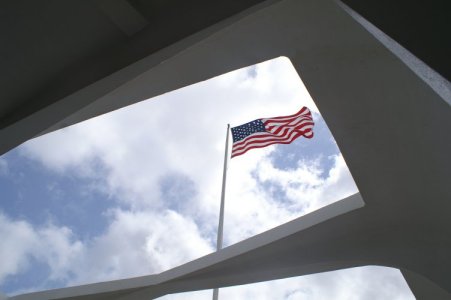 Flag on Arizona Memorial
