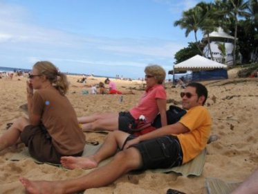 Family on the beach