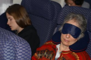 Trying to sleep on the plane
