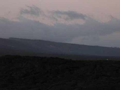 Lava breakout at dusk