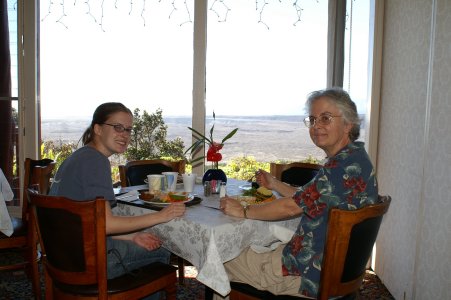 Sally and Kathy at Volcano House