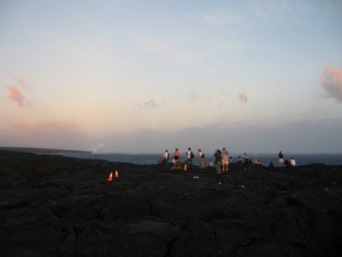 Viewing area at sunset