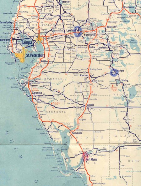 Detail of Florida map