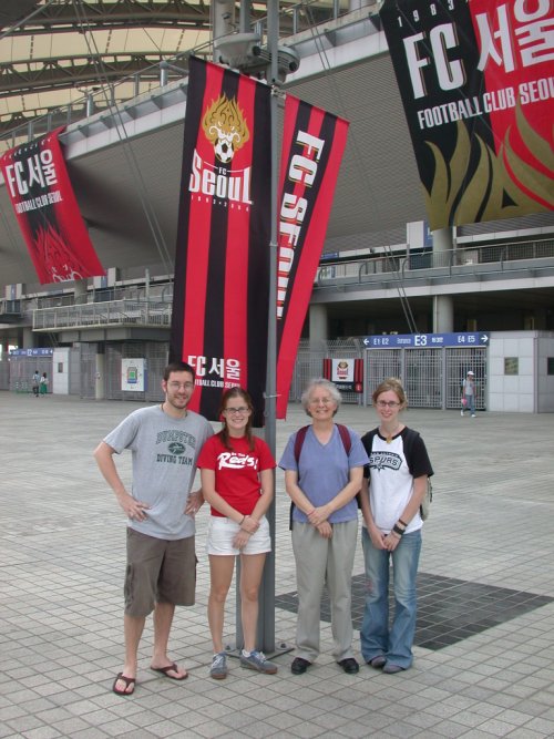 family at the stadium