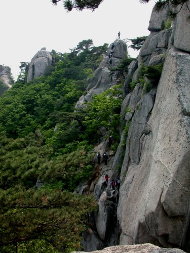 climbers on sheer rocks
