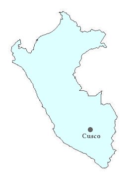 Map of Peru showing Cusco