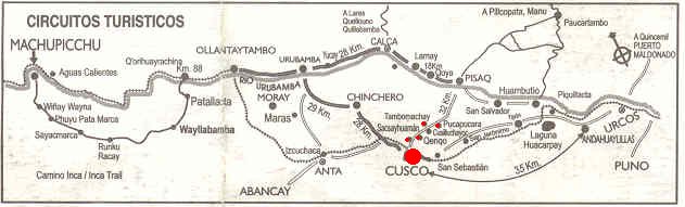 Map of Cusco region