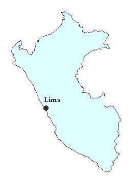 Map of Peru showing Lima