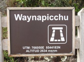 Sign at Waynapicchu